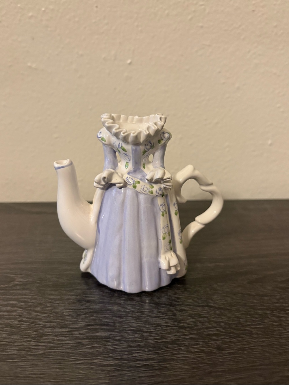 Vintage Victorian Floral Dress Teapot Decor